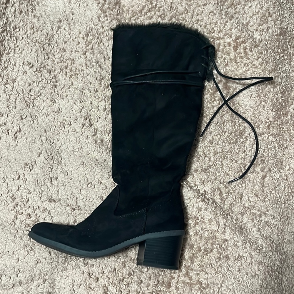 Merona Black Boots with Faux Fur inside